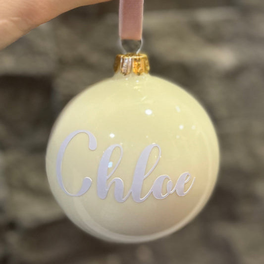 Premium Weihnachtskugel aus Glas - personalisiert glänzend